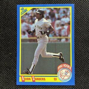 1990 Score - Deion Sanders #586 (RC) Rookie New York Yankees Braves